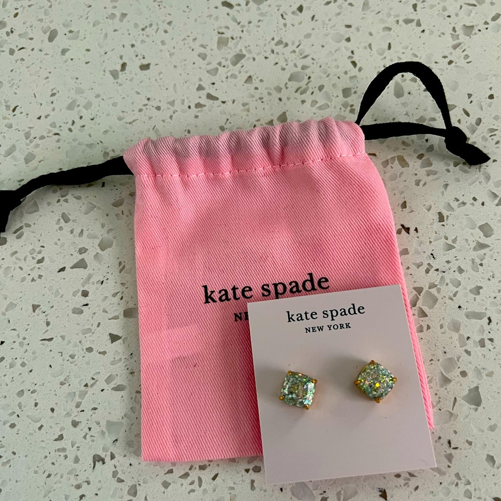 New with tags - Kate Spade iridescent glitter earrings